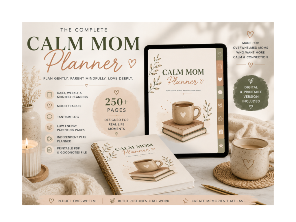mockup calm mom planner