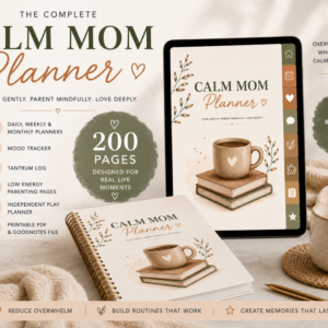 mockup calm mom planner