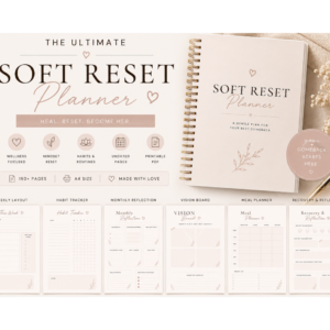 soft reset planner | wellness planner | weight loss planner | printable pdf