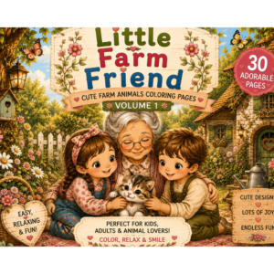 little farm friend vol. 1 – cute farm animals coloring book printable pdf