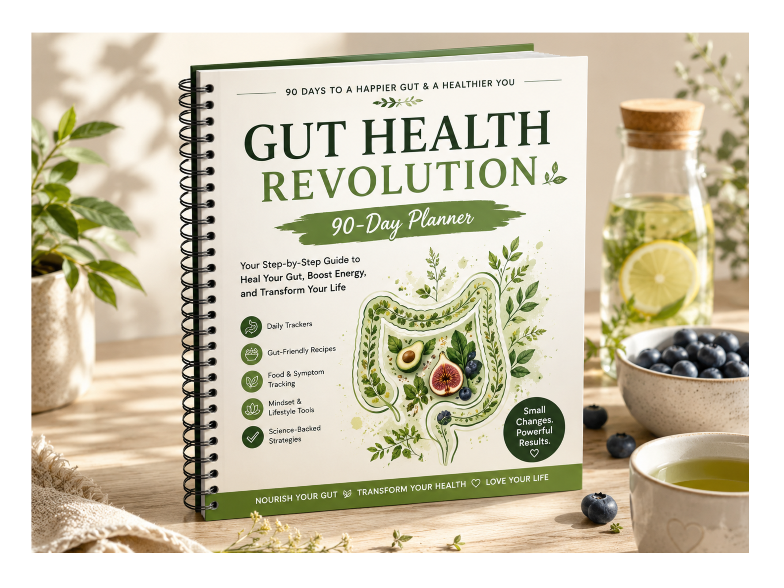 gut health revolution planner | 90 day gut healing journal | digestive health tracker | wellness planner | printable pdf gut health revolution planner | 90 day gut healing journal | digestive health tracker | wellness planner | printable pdf