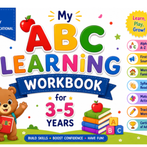 abc learning workbook for kids ages 3 5 | alphabet tracing, first sounds, word families, syllable reading, preschool printable pdf