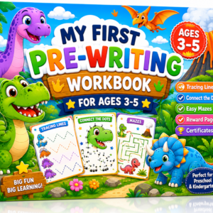 my first pre writing workbook for ages 3 5 | dinosaur tracing activities | preschool learning workbook | printable pdf