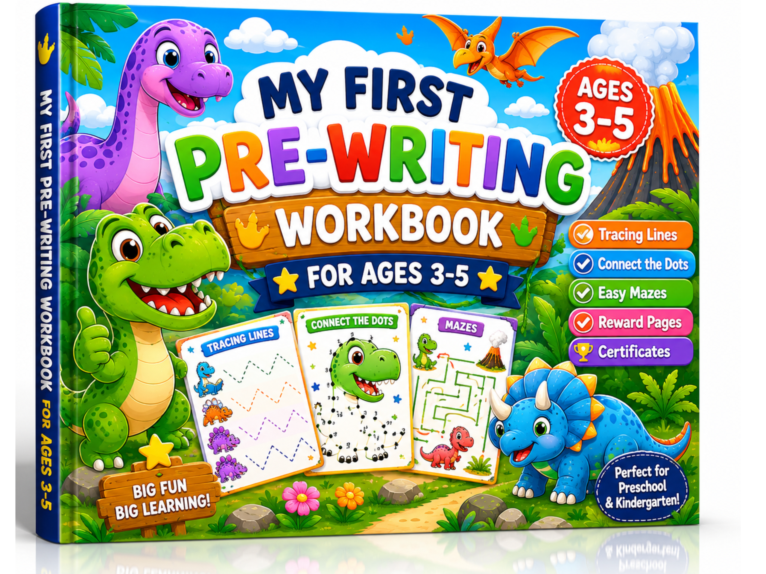 my first pre writing workbook for ages 3 5 | dinosaur tracing activities | preschool learning workbook | printable pdf my first pre writing workbook for ages 3 5 | dinosaur tracing activities | preschool learning workbook | printable pdf