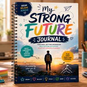 my strong future journal printable pdf | teen self esteem workbook | confidence building activities | positive choices journal