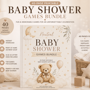 mockup neutral baby shower games