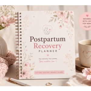 postpartum recovery planner printable pdf | postpartum journal & baby tracker | breastfeeding log | new mom self care planner | a4 download