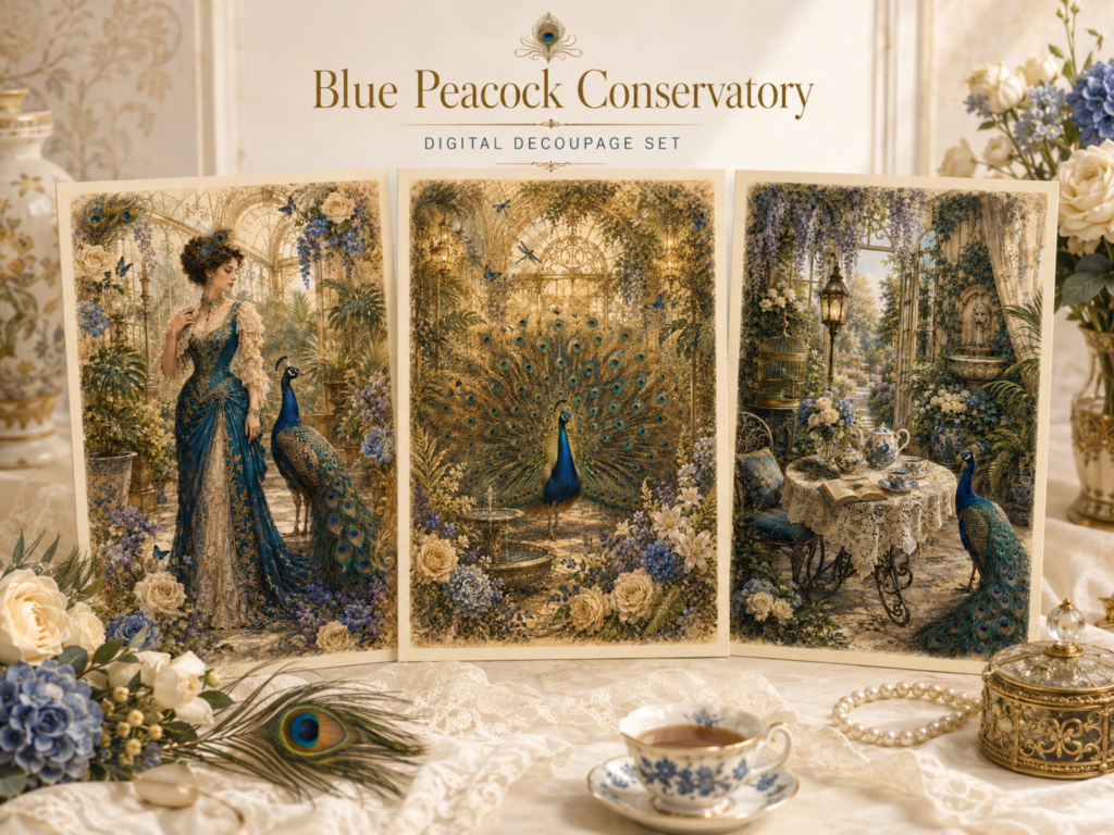 mockup blue peacock conservatory