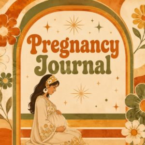 mockup pregnancy journal vintage