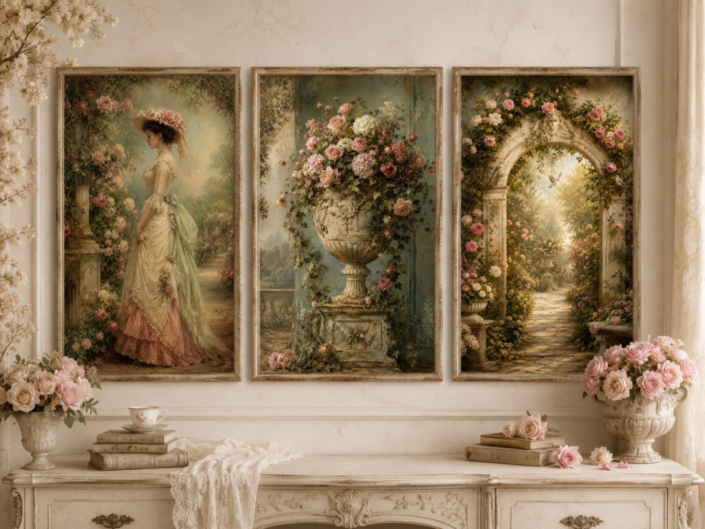 mockup vintage english rose garden