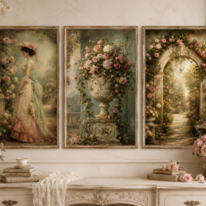 mockup vintage english rose garden