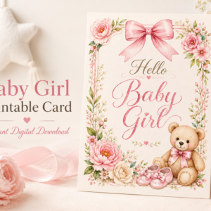 mockup baby girl card