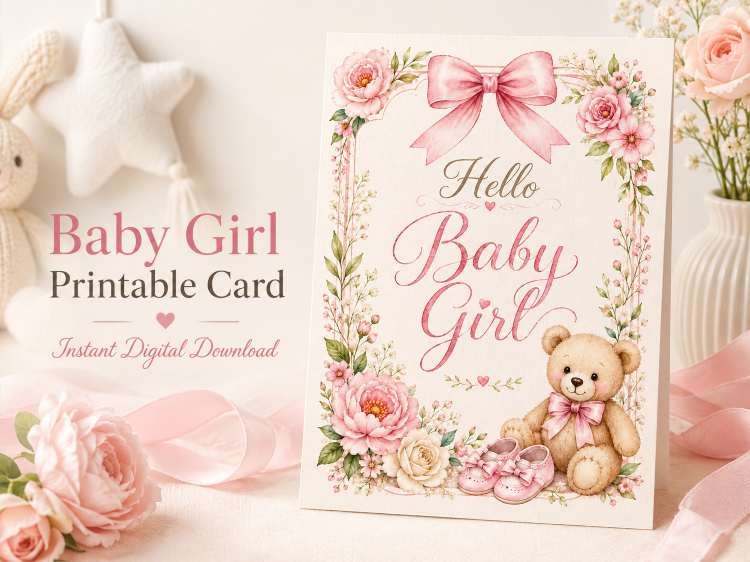 mockup baby girl card mockup baby girl card