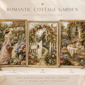 mockup romantic cottage garden