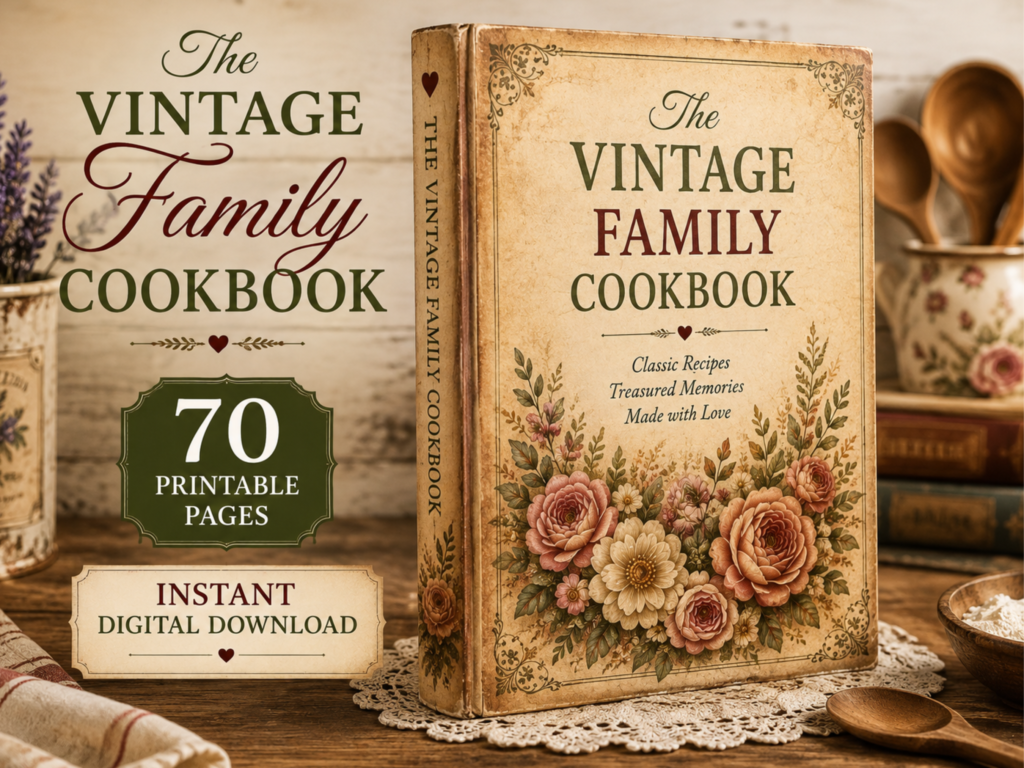 mockup the vintage family cookbook