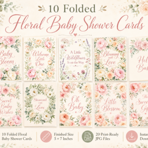 mockup floral baby shower card