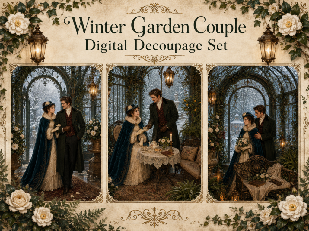 mockup winter garden couple