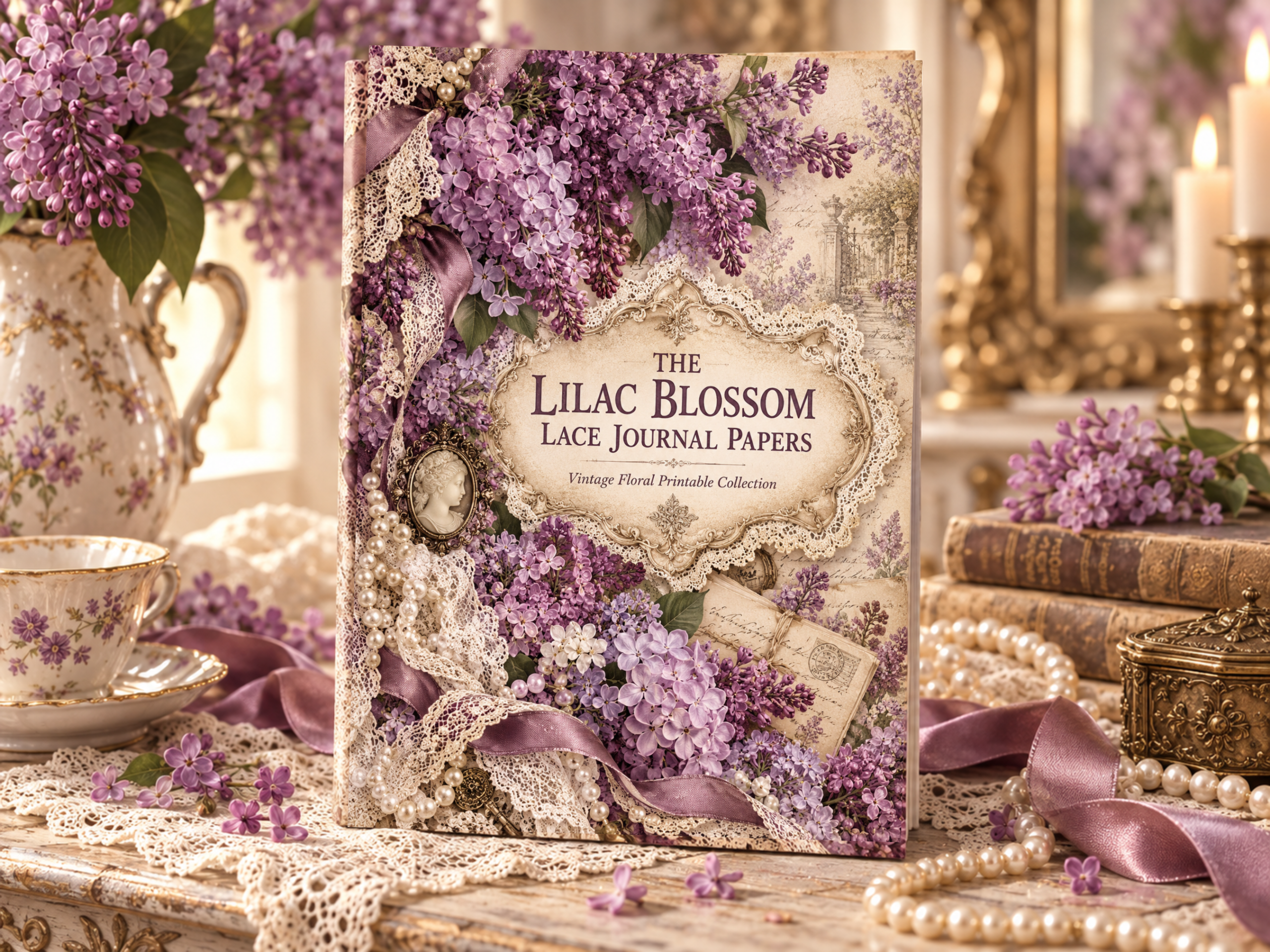 mockup the lilac blossom lace journal papers mockup the lilac blossom lace journal papers
